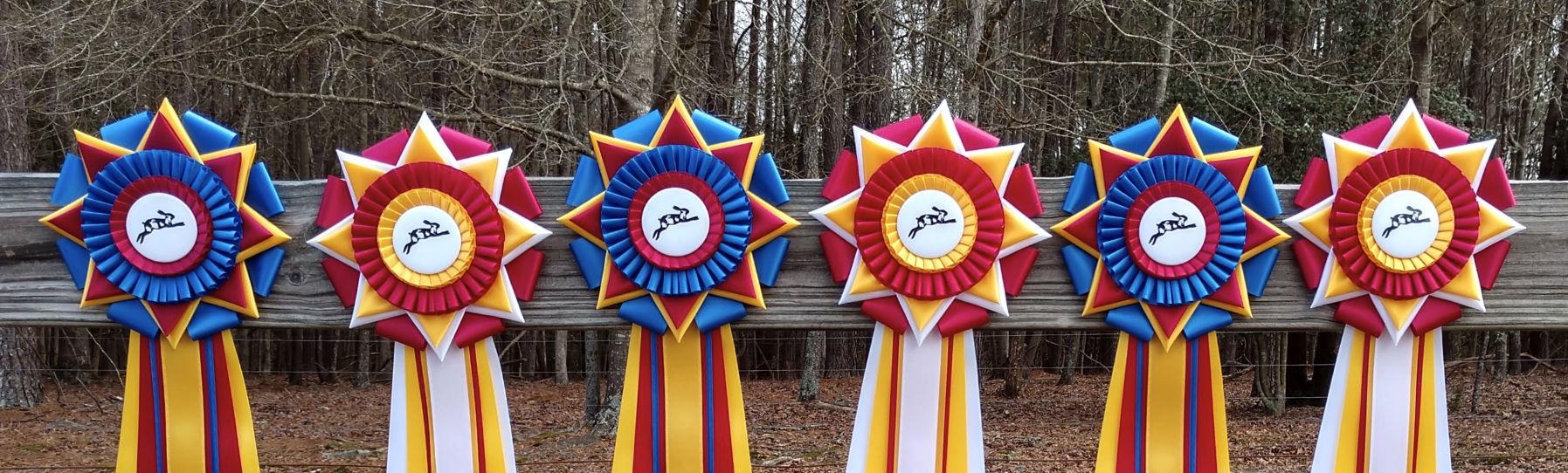 McLaughlin Ribbon Awards - Horse Show Ribbons and Custom Rosette Ribbons on Display